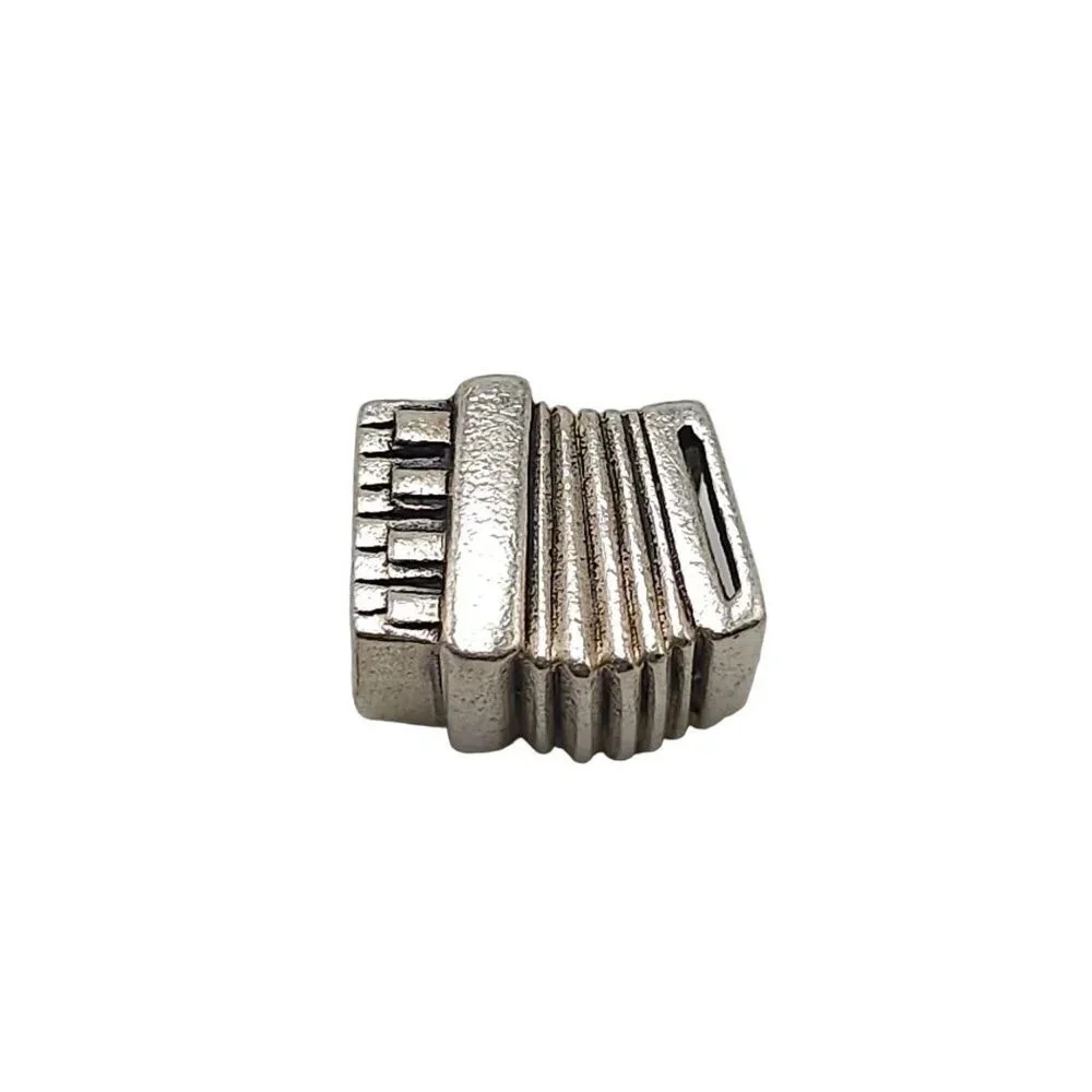 Sterling Silver Accordion Vintage Charm Bead European Bracelet Necklace